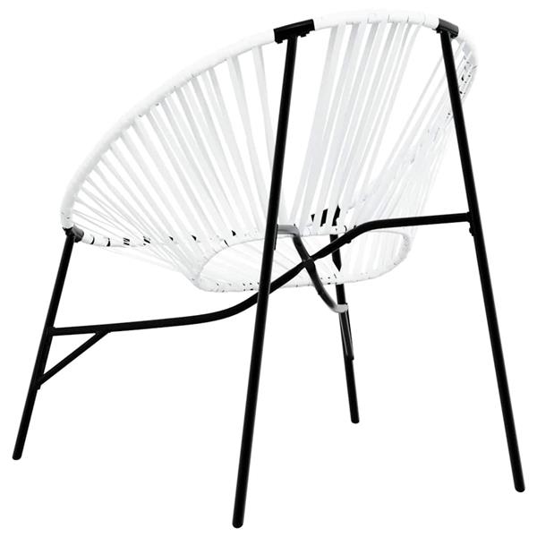 Grote foto vidaxl tuinstoel egg poly rattan zwart wit tuin en terras tuinmeubelen