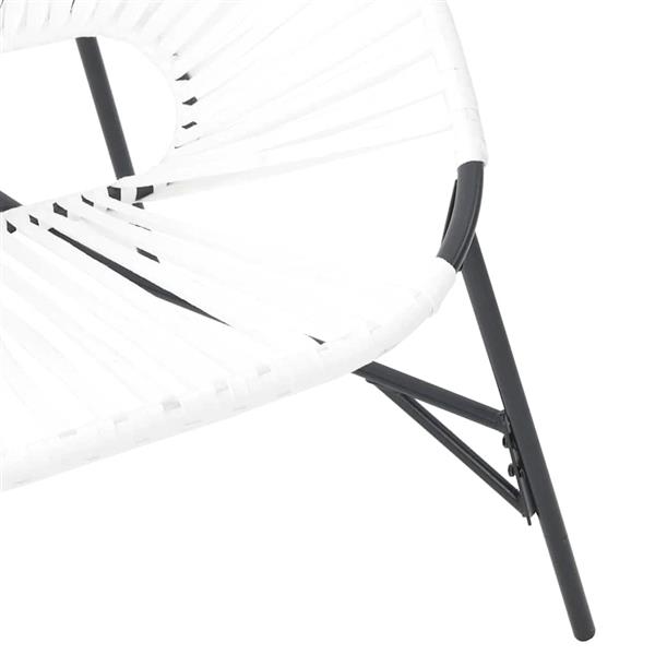 Grote foto vidaxl tuinstoel egg poly rattan zwart wit tuin en terras tuinmeubelen