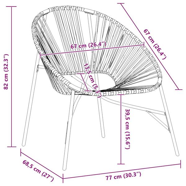 Grote foto vidaxl tuinstoel egg poly rattan zwart wit tuin en terras tuinmeubelen