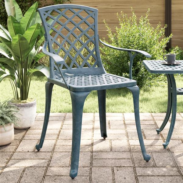 Grote foto vidaxl tuinstoelen 2 st gietaluminium groen tuin en terras tuinmeubelen