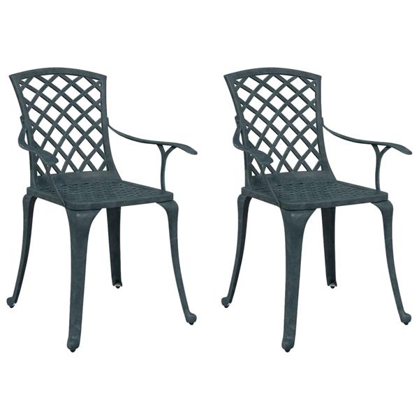 Grote foto vidaxl tuinstoelen 2 st gietaluminium groen tuin en terras tuinmeubelen