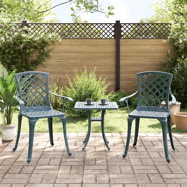Grote foto vidaxl tuinstoelen 2 st gietaluminium groen tuin en terras tuinmeubelen