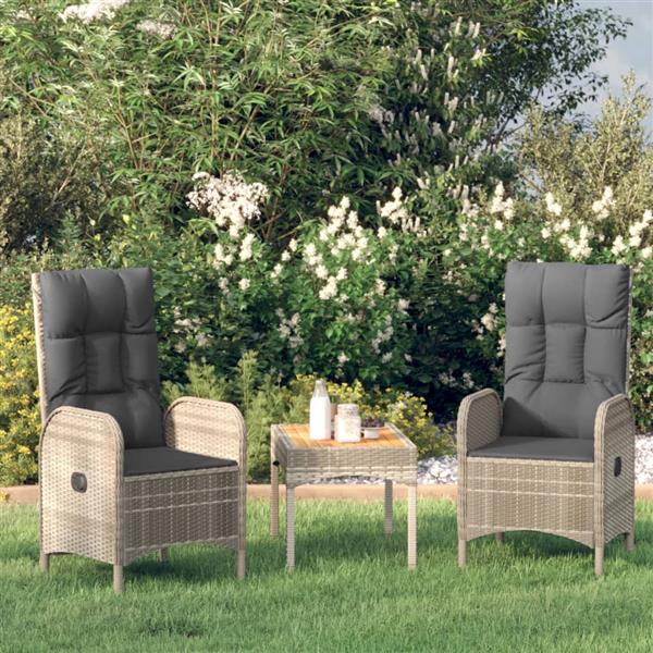 Grote foto vidaxl tuinstoelen 2 st poly rattan grijs tuin en terras tuinmeubelen
