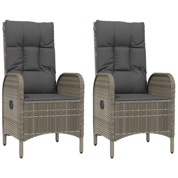 Grote foto vidaxl tuinstoelen 2 st poly rattan grijs tuin en terras tuinmeubelen