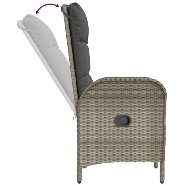 Grote foto vidaxl tuinstoelen 2 st poly rattan grijs tuin en terras tuinmeubelen