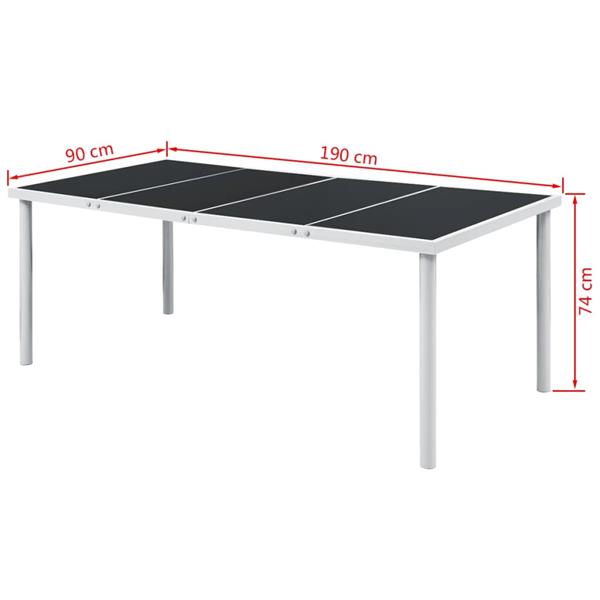 Grote foto vidaxl 9 delige tuinset staal zwart tuin en terras tuinmeubelen