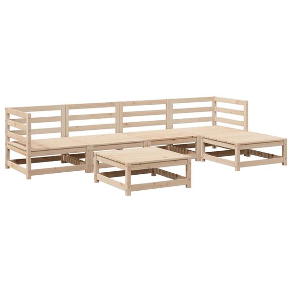 Grote foto vidaxl 6 delige loungeset massief grenenhout tuin en terras tuinmeubelen