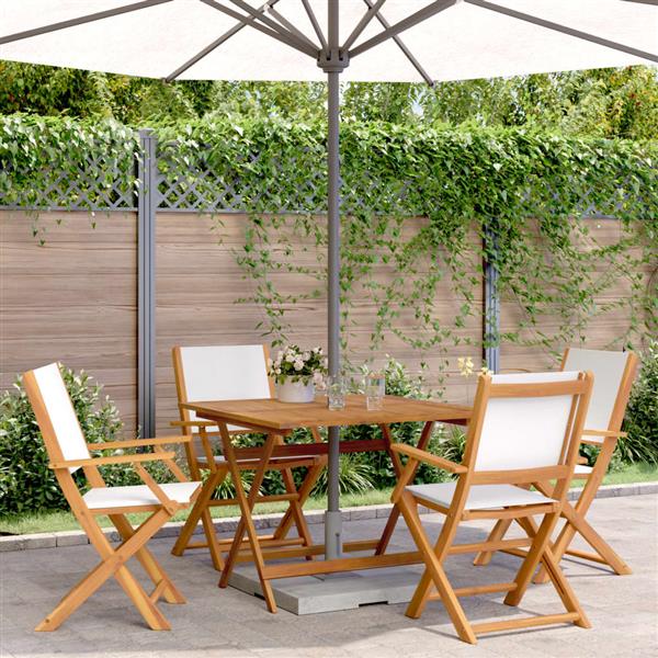 Grote foto vidaxl 5 delige tuinset massief hout en stof cr mewit tuin en terras tuinmeubelen
