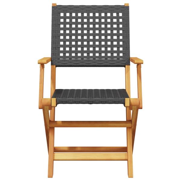 Grote foto vidaxl 5 delige tuinset poly rattan en massief hout zwart tuin en terras tuinmeubelen