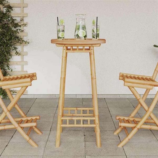 Grote foto vidaxl bartafel voor buiten rond 55x100 cm bamboe tuin en terras tuinmeubelen