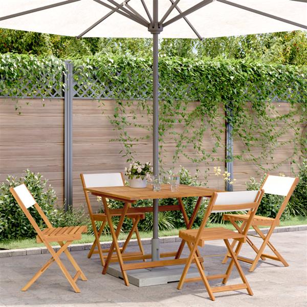 Grote foto vidaxl 5 delige tuinset massief hout en stof cr mewit tuin en terras tuinmeubelen