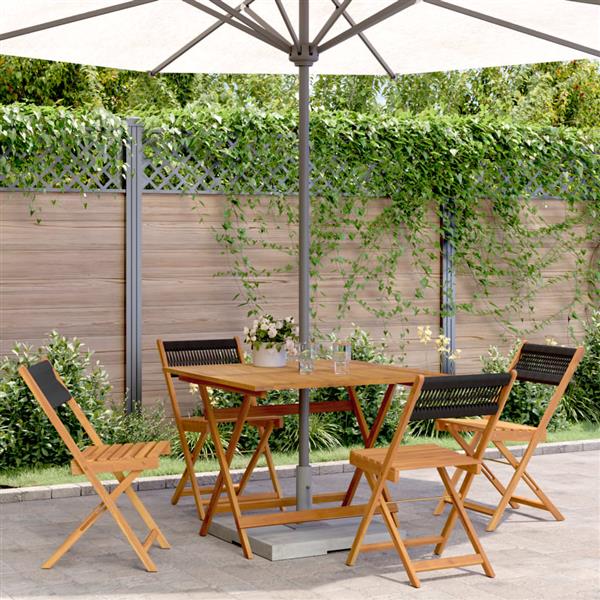 Grote foto vidaxl 5 delige tuinset polypropeen en massief hout zwart tuin en terras tuinmeubelen