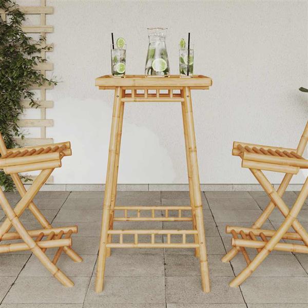 Grote foto vidaxl bartafel voor buiten vierkant 55x55x100 cm bamboe tuin en terras tuinmeubelen
