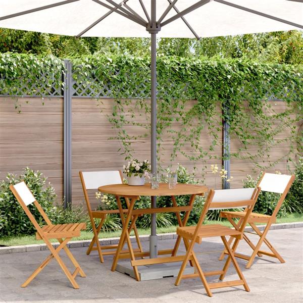 Grote foto vidaxl 5 delige tuinset massief hout en stof cr mewit tuin en terras tuinmeubelen