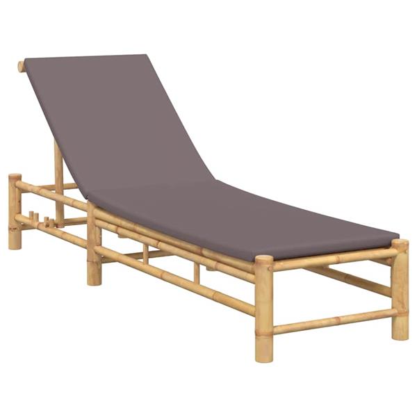 Grote foto vidaxl ligstoel met kussens 55x199x30 cm bamboe tuin en terras tuinmeubelen