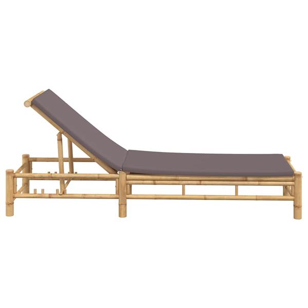 Grote foto vidaxl ligstoel met kussens 55x199x30 cm bamboe tuin en terras tuinmeubelen