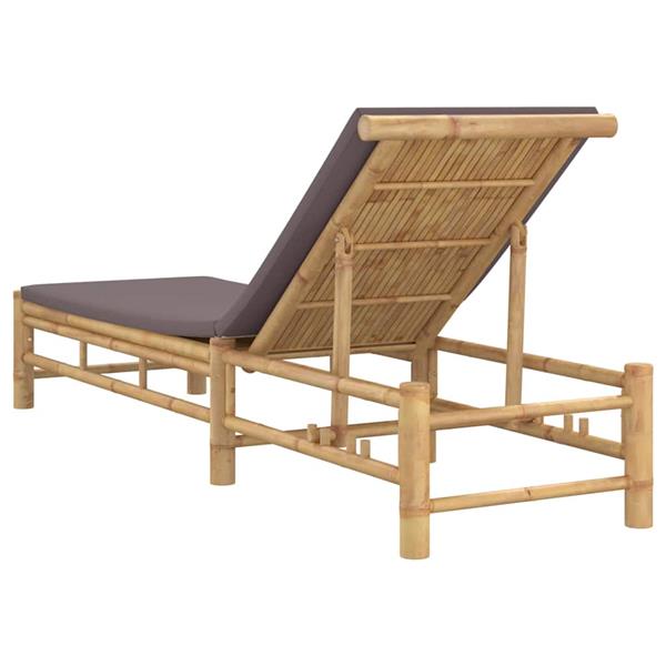 Grote foto vidaxl ligstoel met kussens 55x199x30 cm bamboe tuin en terras tuinmeubelen
