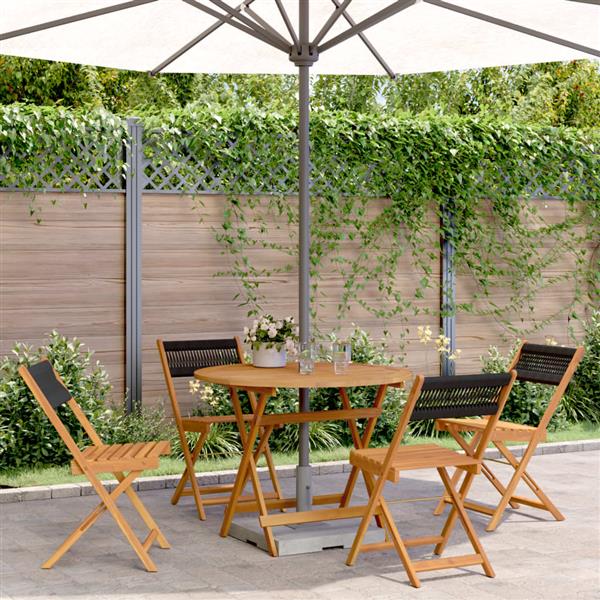 Grote foto vidaxl 5 delige tuinset polypropeen en massief hout zwart tuin en terras tuinmeubelen
