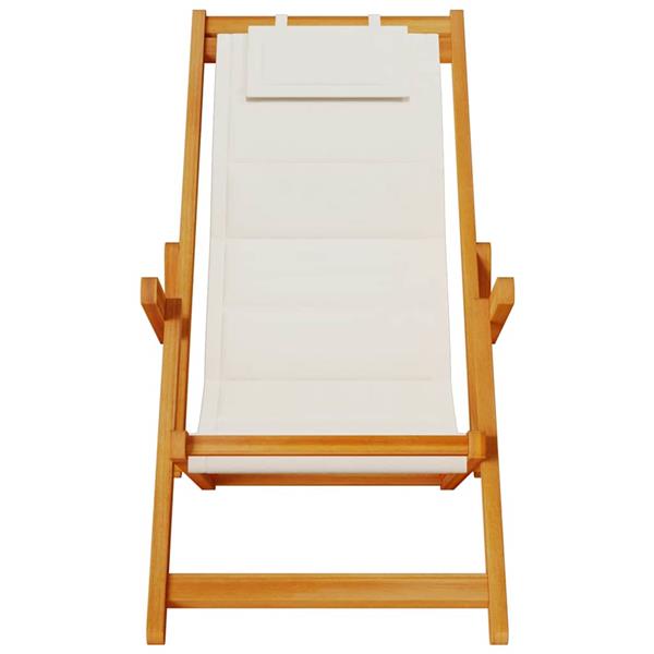 Grote foto vidaxl strandstoel inklapbaar met armleuningen acaciahout en textileen tuin en terras tuinmeubelen
