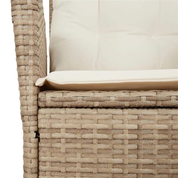 Grote foto vidaxl 3 delige tuinset met kussens poly rattan beige tuin en terras tuinmeubelen