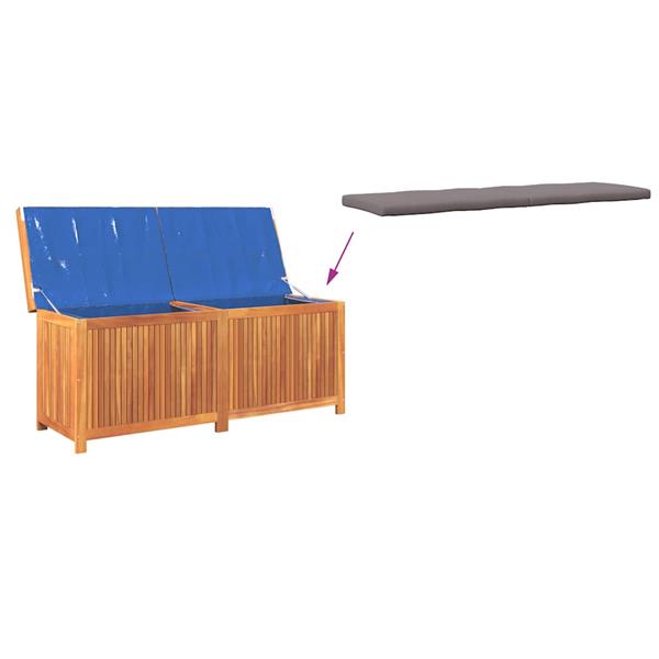 Grote foto vidaxl kussenbox voor buiten 150x50x60 5 cm massief acaciahout tuin en terras overige tuin en terras