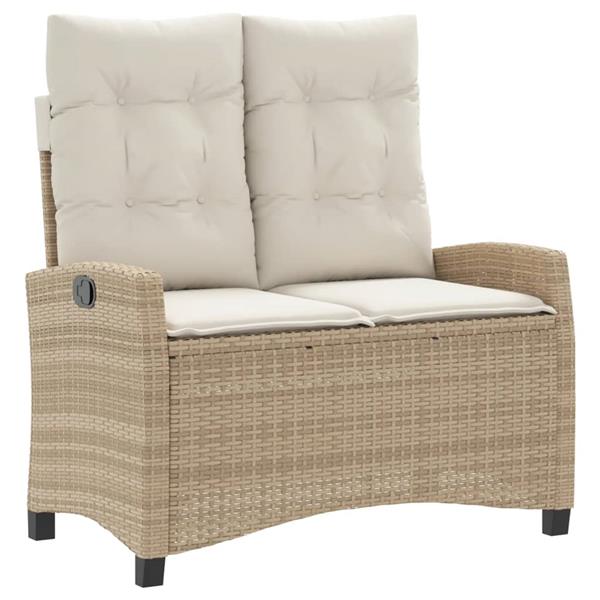 Grote foto vidaxl 2 delige tuinset met kussens poly rattan beige tuin en terras tuinmeubelen