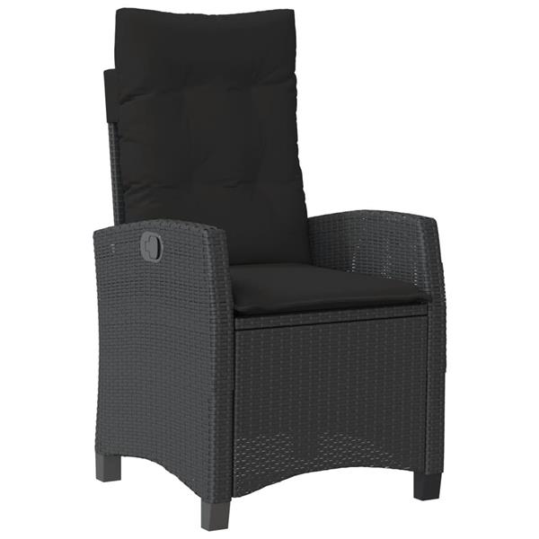 Grote foto vidaxl 3 delige tuinset met kussens poly rattan zwart tuin en terras tuinmeubelen