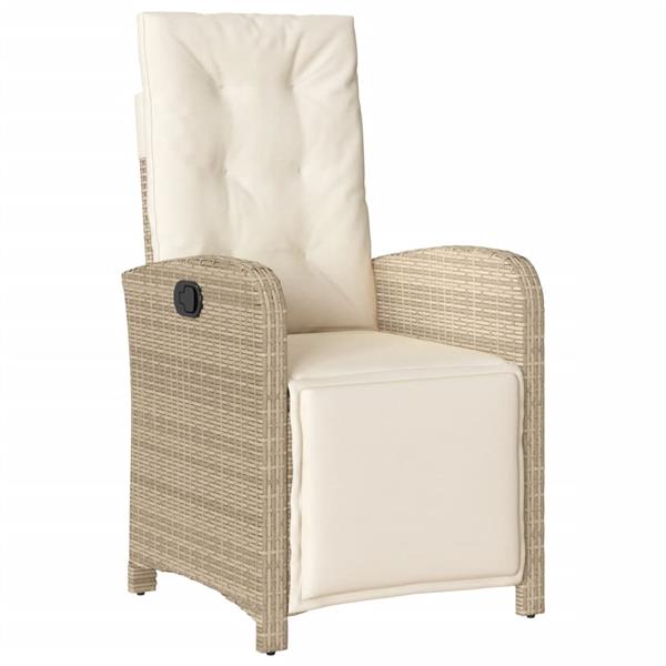 Grote foto vidaxl 3 delige tuinset met kussens poly rattan beige tuin en terras tuinmeubelen
