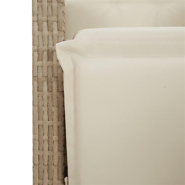Grote foto vidaxl 3 delige tuinset met kussens poly rattan beige tuin en terras tuinmeubelen