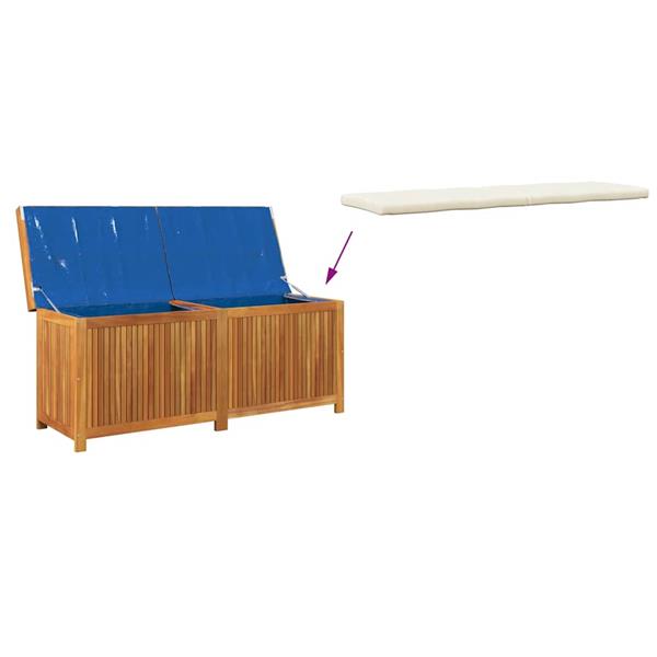 Grote foto vidaxl kussenbox voor buiten 150x50x60 5 cm massief acaciahout tuin en terras overige tuin en terras