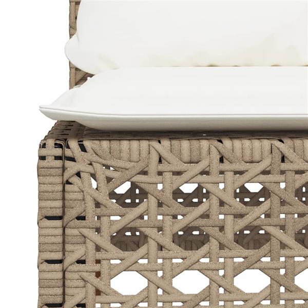 Grote foto vidaxl 5 delige loungeset met kussens poly rattan beige tuin en terras tuinmeubelen