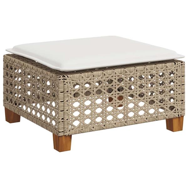 Grote foto vidaxl 4 delige loungeset met kussens poly rattan beige tuin en terras tuinmeubelen