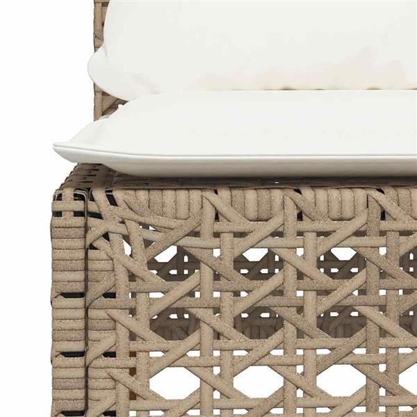 Grote foto vidaxl 4 delige loungeset met kussens poly rattan beige tuin en terras tuinmeubelen