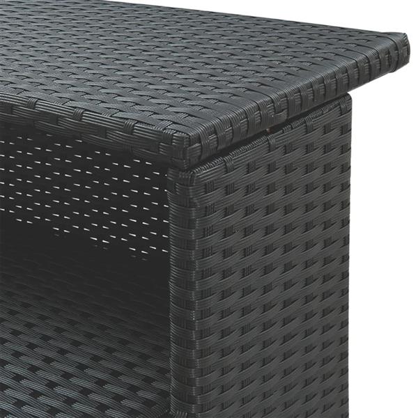 Grote foto vidaxl 3 delige tuinbarset met kussens poly rattan zwart tuin en terras tuinmeubelen