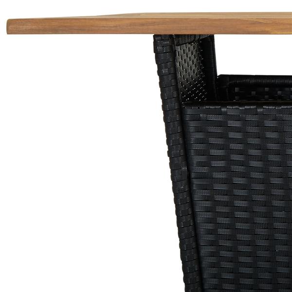 Grote foto vidaxl 3 delige tuinbarset met kussens poly rattan zwart tuin en terras tuinmeubelen