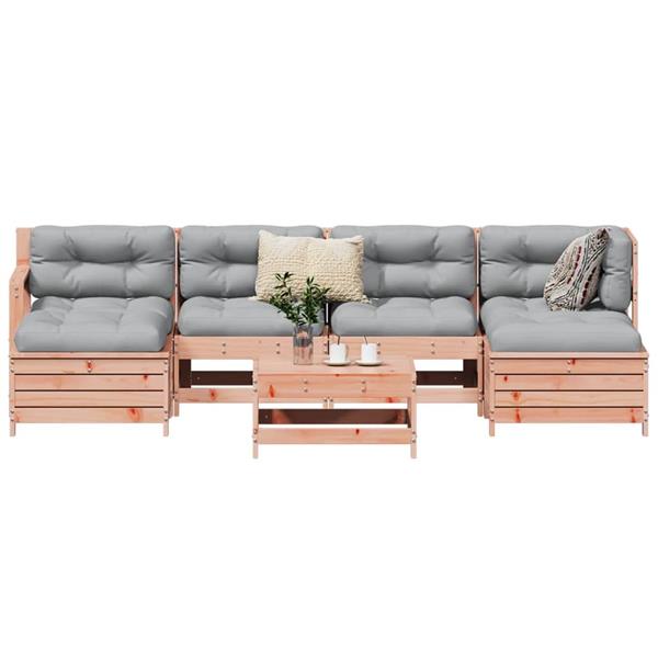 Grote foto vidaxl 7 delige loungeset massief douglas vurenhout tuin en terras tuinmeubelen