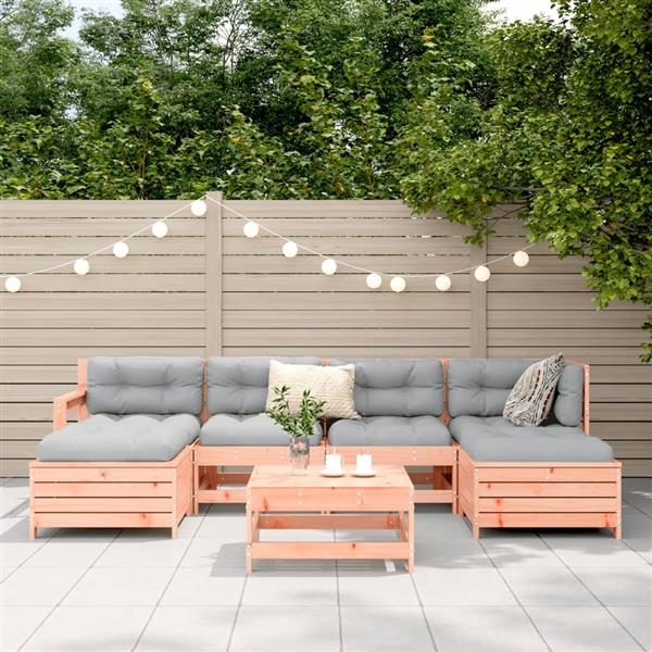 Grote foto vidaxl 7 delige loungeset massief douglas vurenhout tuin en terras tuinmeubelen