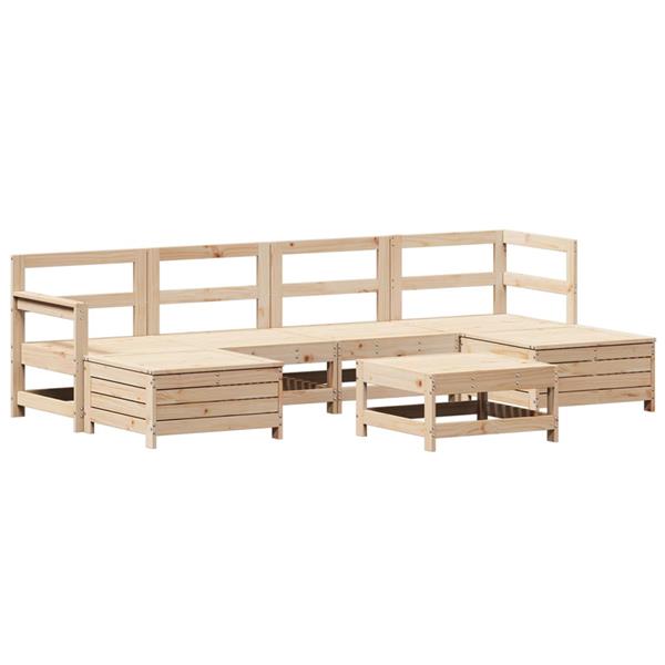 Grote foto vidaxl 7 delige loungeset massief grenenhout tuin en terras tuinmeubelen