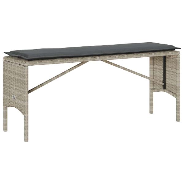 Grote foto vidaxl 3 delige tuinset met kussens poly rattan lichtgrijs tuin en terras tuinmeubelen