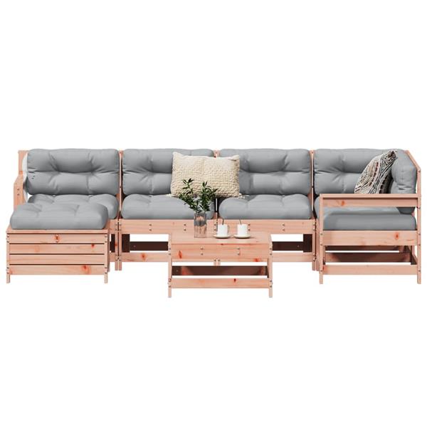 Grote foto vidaxl 7 delige loungeset massief douglas vurenhout tuin en terras tuinmeubelen