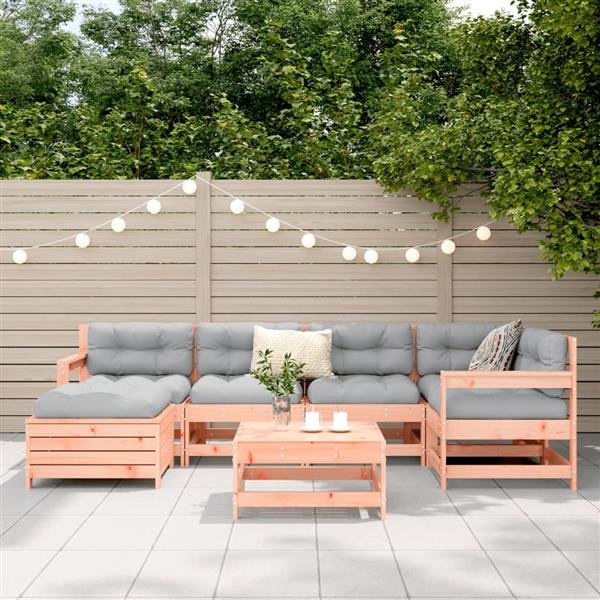 Grote foto vidaxl 7 delige loungeset massief douglas vurenhout tuin en terras tuinmeubelen