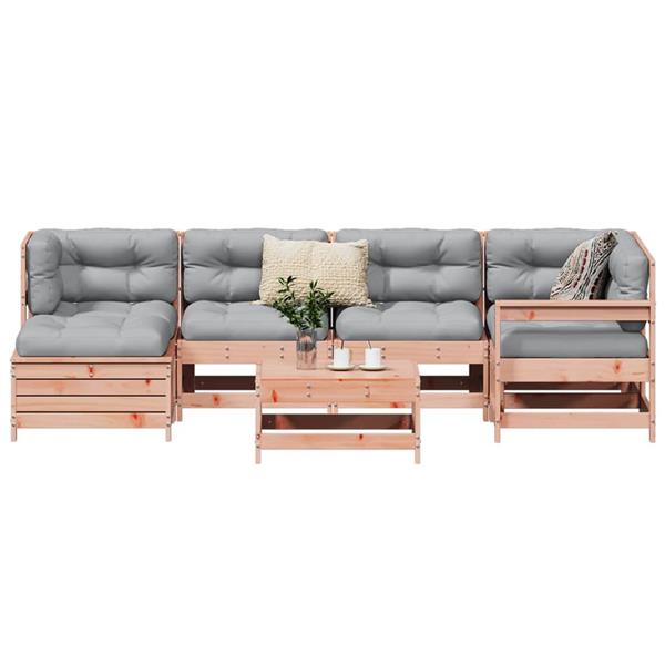 Grote foto vidaxl 7 delige loungeset massief douglas vurenhout tuin en terras tuinmeubelen