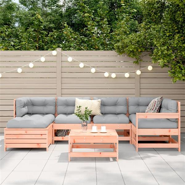 Grote foto vidaxl 7 delige loungeset massief douglas vurenhout tuin en terras tuinmeubelen