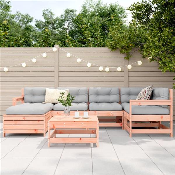 Grote foto vidaxl 7 delige loungeset massief douglas vurenhout tuin en terras tuinmeubelen
