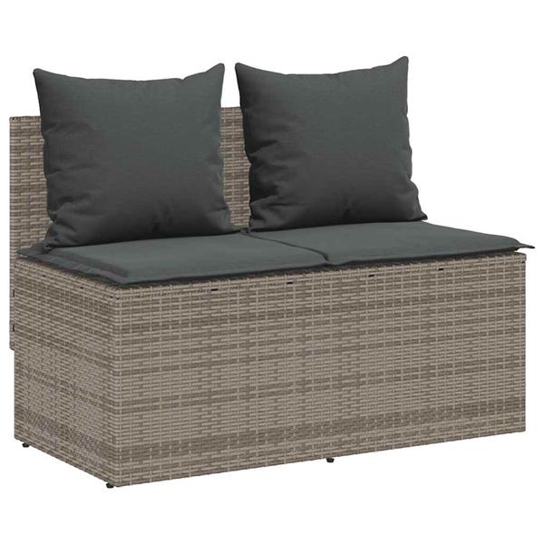 Grote foto vidaxl 3 delige tuinset met kussens poly rattan grijs tuin en terras tuinmeubelen