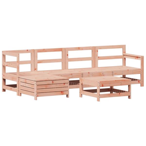 Grote foto vidaxl 6 delige loungeset massief douglas vurenhout tuin en terras tuinmeubelen