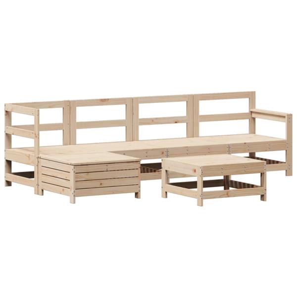 Grote foto vidaxl 6 delige loungeset massief grenenhout tuin en terras tuinmeubelen