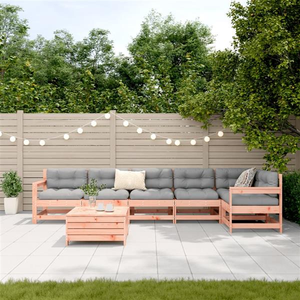 Grote foto vidaxl 7 delige loungeset massief douglas vurenhout tuin en terras tuinmeubelen