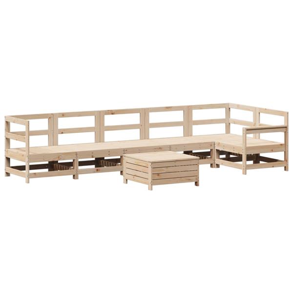 Grote foto vidaxl 7 delige loungeset massief grenenhout tuin en terras tuinmeubelen