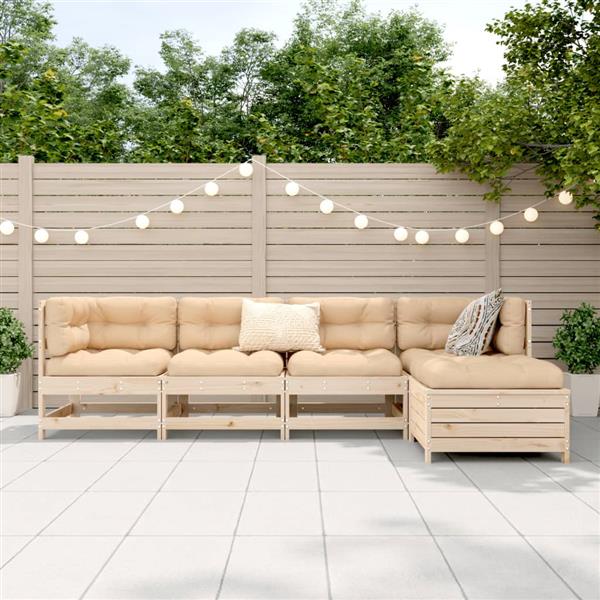 Grote foto vidaxl 5 delige loungeset massief grenenhout tuin en terras tuinmeubelen